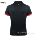 Feuchtigkeitstransportierendes Dry Fit Poloshirt aus schwarzem Polyester